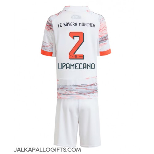 Bayern Munich Dayot Upamecano #2 Vieras Peliasu Lasten 2025-26 Lyhythihainen (+ Lyhyet housut)